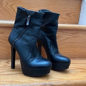 BCBG black bootie heel
